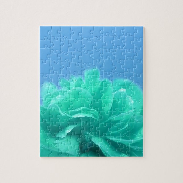 Colorful Blue Green Floral Jigsaw Puzzle (Vertical)