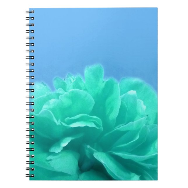 Colorful Blue Green Floral Notebook (Front)