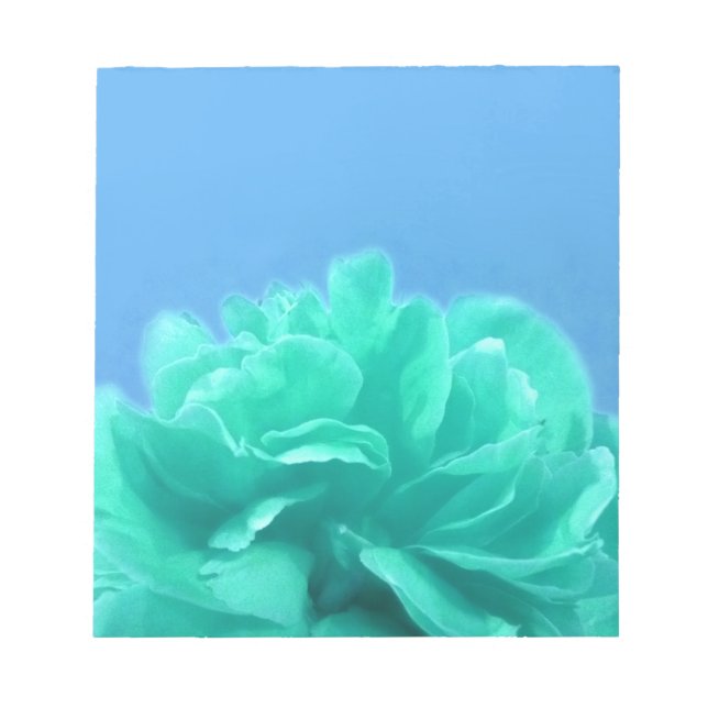 Colorful Blue Green Floral Notepad (Front)
