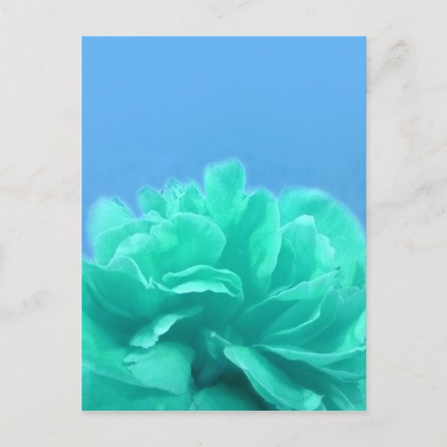 Colorful Blue Green Floral Postcard (Front)