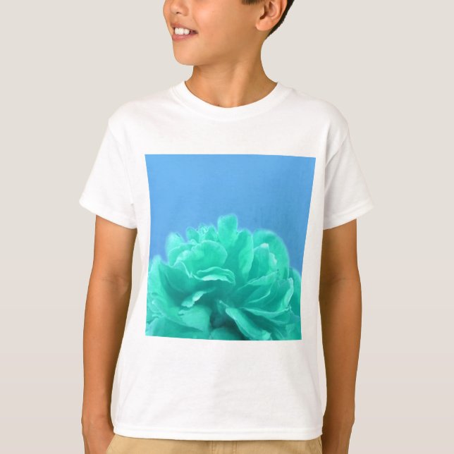 Colorful Blue Green Floral T-Shirt (Front)