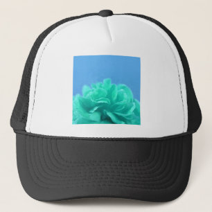 Colorful Blue Green Floral Trucker Hat
