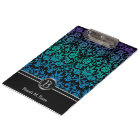 Colorful Blue, Green & Purple Floral Damask
