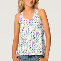 Colorful blue green tank top watercolor pattern