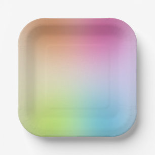 Colorful Blue Green Yellow Orange Pink Red Purple Paper Plates