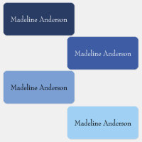 Colorful Blue Kids' Name Labels for Clothing