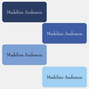 Colorful Blue Kids' Name Labels for Clothing