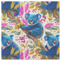 Colorful Blue Koala Scene