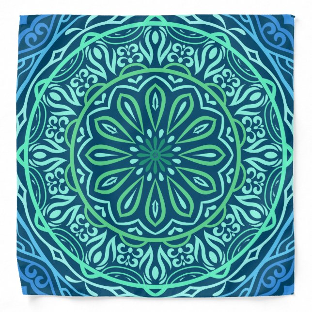 Colorful Blue Mandala Bandana (Front)
