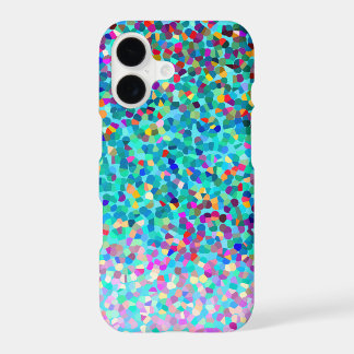 Colorful Blue Multicolored Abstract Art Pattern iPhone 17 Case