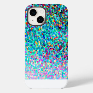 Colorful Blue Multicolored Abstract Art Pattern iPhone 14 Case
