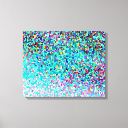 Colorful Blue Multicolored Modern Abstract Art Canvas Print