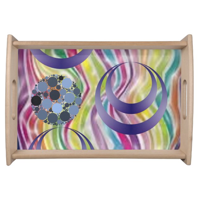 colorful blue pink dinner serving tray (Front)