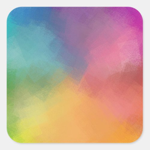 Colorful Blue Purple Green Pink Red Yellow Orange Square Sticker