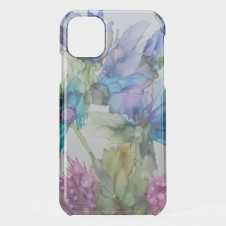 Colorful Blue Purple Pink Green Floral Art iPhone 11 Case