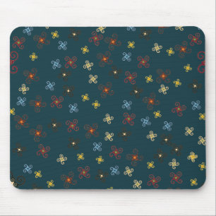Colorful Blue Red Green Yellow Brown Pinwheels Mouse Pad