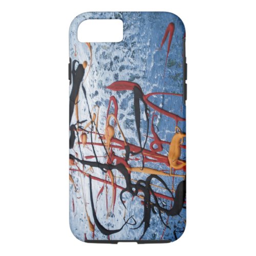 Colorful Blue Red Yellow Asian Abstract Artwork iPhone 87 Case