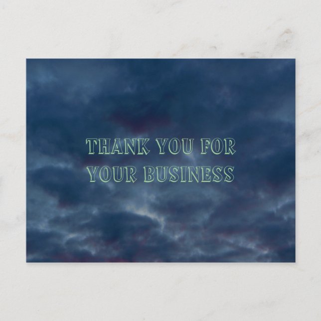 Colorful Blue Skies Thank You Postcard (Front)