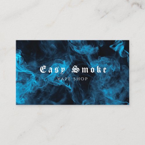 Colorful Blue Smoke Vape Shop Business Card