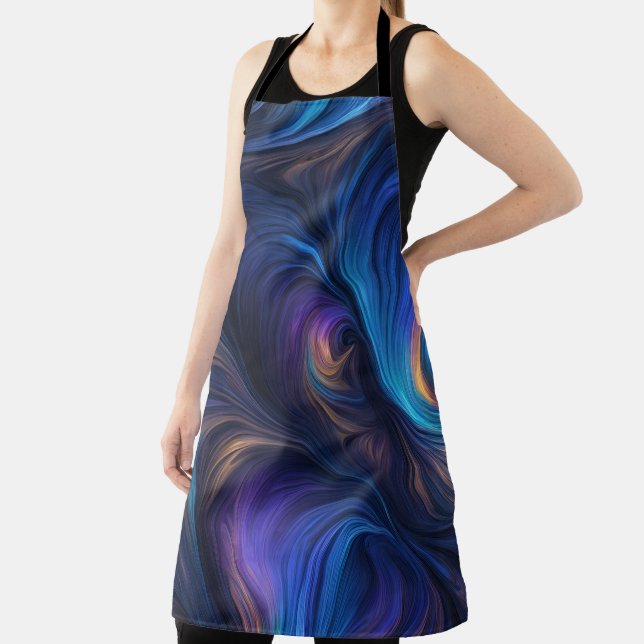 Colorful Blue Swirl Pattern Apron (Insitu)