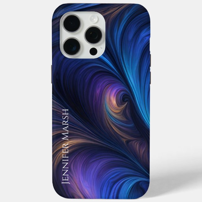 Colorful Blue Swirl Pattern Case-Mate iPhone Case (Back)