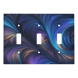 Colorful Blue Swirl Pattern Light Switch Cover