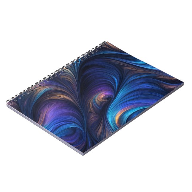 Colorful Blue Swirl Pattern Notebook (Left Side)