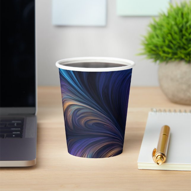 Colorful Blue Swirl Pattern Paper Cups (Insitu)
