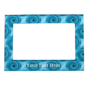 Colorful Blue Swirls Pattern Magnetic Frame