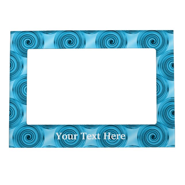 Colorful Blue Swirls Pattern Magnetic Frame (Front)