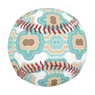Colorful blue/tan/brown medallion baseball