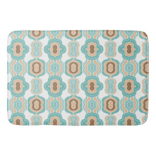Colorful blue/tan/brown medallion bath mat