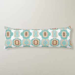 Colorful blue/tan/brown medallion body pillow