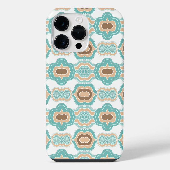 Colorful blue/tan/brown medallion iPhone case (Back)