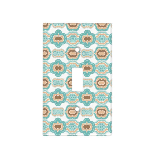 colorful blue/tan/brown medallion light switch cover (Front)