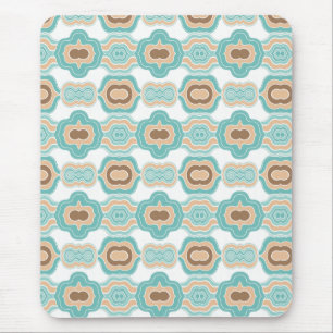 Colorful blue/tan/brown medallion mouse pad