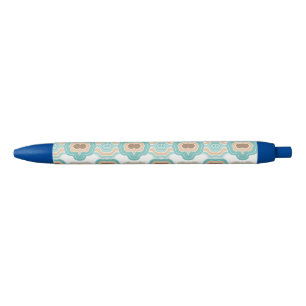 colorful blue/tan/brown medallion pen