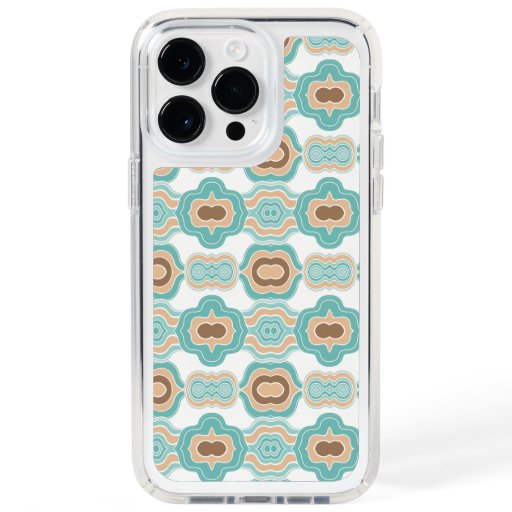 Colorful blue/tan/brown medallion speck iPhone 14 pro max case