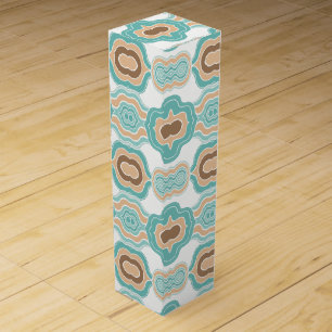 Colorful blue/tan/brown medallion wine box