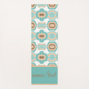 colorful blue/tan/brown medallion yoga mat
