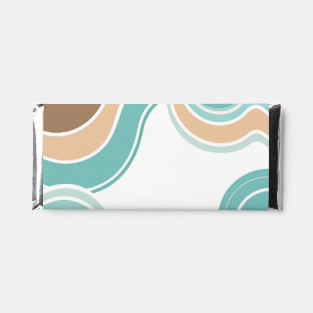Colorful blue/tan/brown wavy hershey bar favors (Front)
