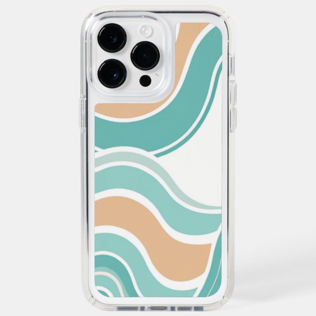 Colorful blue/tan/brown wavy speck iPhone case (Front)