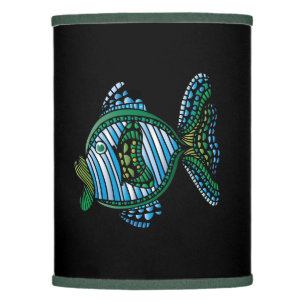 Colorful Blue Tropical Fish Extra Tripod Shade Lamp Shade
