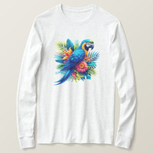 Colorful, blue tropical macaw  T-Shirt
