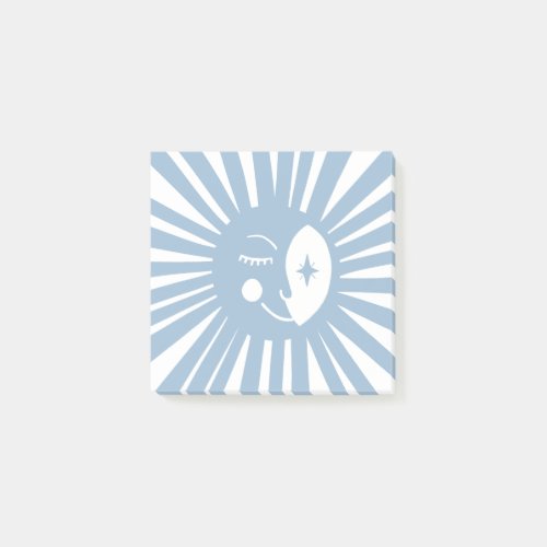Colorful Blue White Moon Modern Moonbeams Cute Post_it Notes
