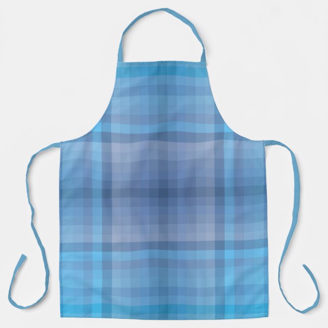 Colorful Blue Winter Spring Summer Checkered  Apron (Front)