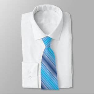 Colorful Blue Winter Spring Summer Diagonal Stripe Neck Tie