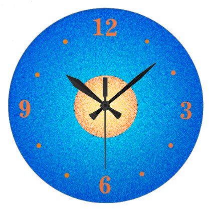 Colorful Blue with Yellow/Gold>Kitchen Clocks