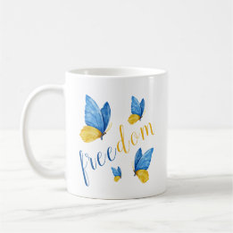 Colorful Blue Yellow Butterfly Coffee Mug