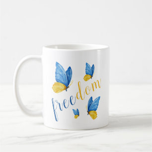 Colorful Blue Yellow Butterfly Coffee Mug